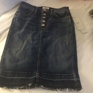 Hudson jeans fringed hem denim skirt NWT